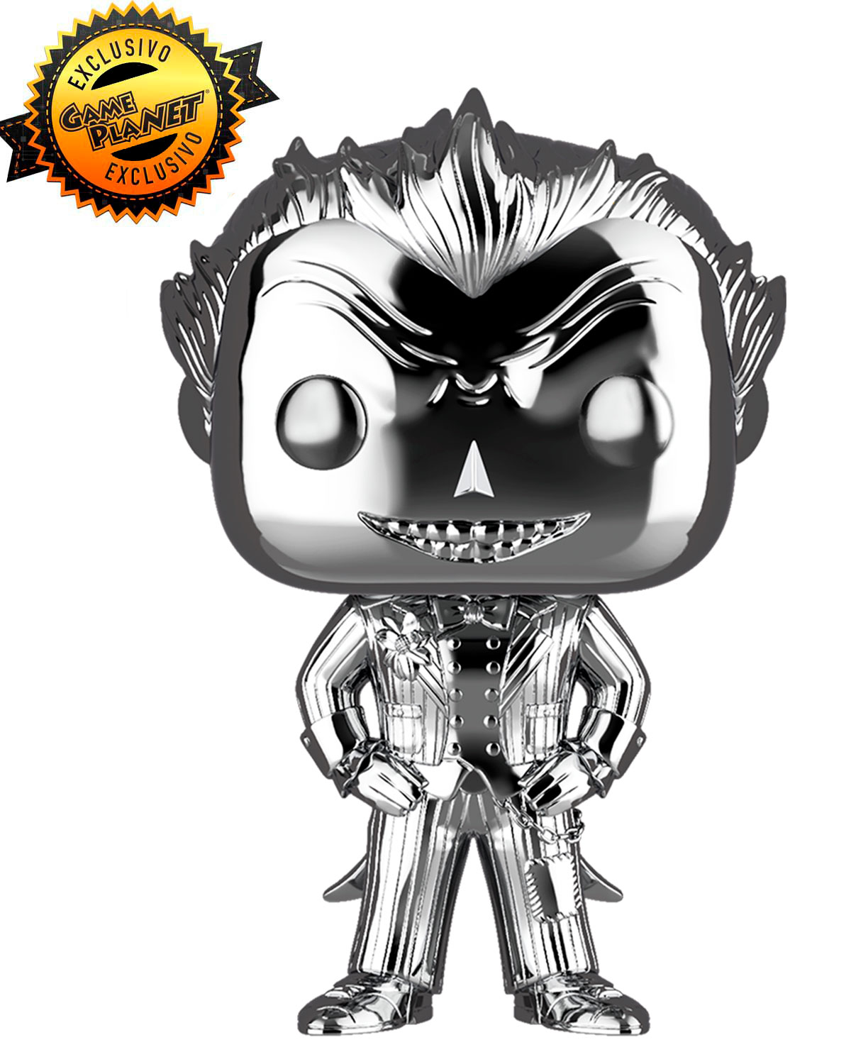FIGURA POP BATMAN ARKHAM ASYLUM JOKER CROMADO PLATEADO EXCLUSIVO GP Y G