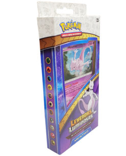 CAJA POKEMON TRADING CARD GAME LEYENDAS LUMINOSAS MEWTWO CON PIN ESP