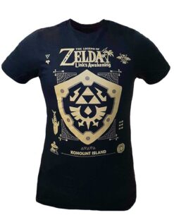 PLAYERA THE LEGEND OF ZELDA LINKS AWAKENING FRAMED SHIELD NEGRA MEDIANA