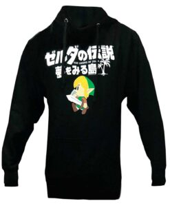 SUDADERA THE LEGEND OF ZELDA LINKS AWAKENING ESCUDO NEGRA GRANDE