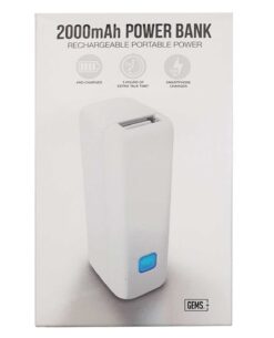POWER BANK GEMS 2000 MAH BLANCA