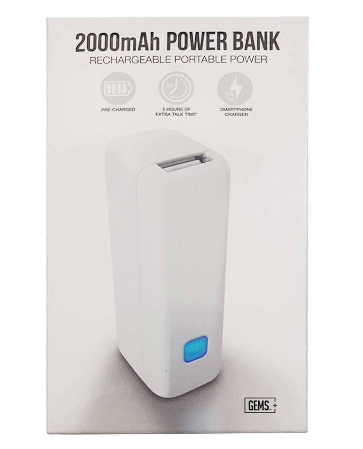 POWER BANK GEMS 2000 MAH BLANCA