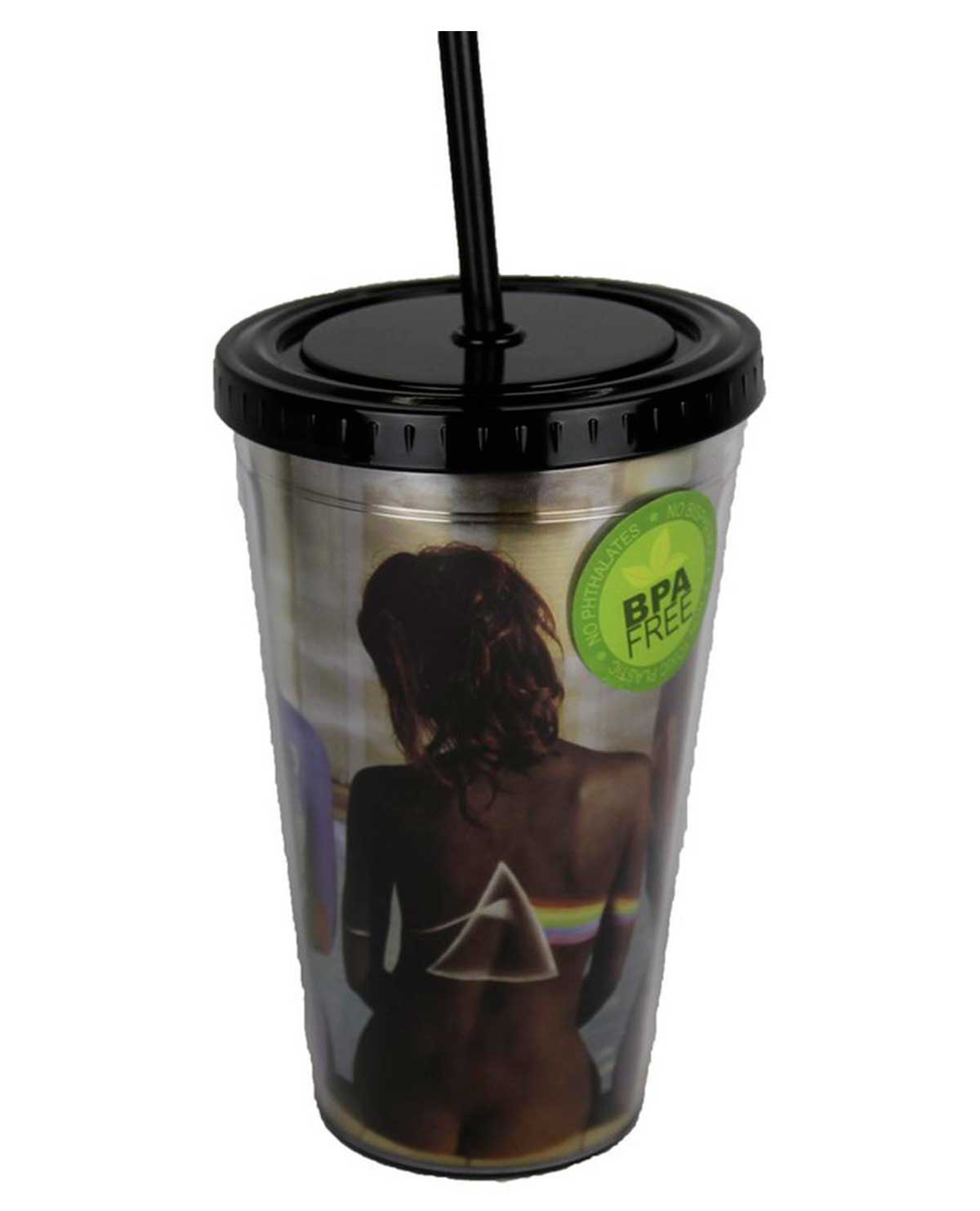 VASO DE PLASTICO CON POPOTE PINK FLOYD