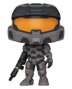 FIGURA POP HALO SPARTAN MARK VII WHIT VK78 COMMANDO RIFLE GREY