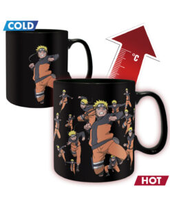 SET DE TAZA DE CERAMICA Y PORTAVASOS NARUTO SHIPPUDEN CLONE JUTSU MAGIC