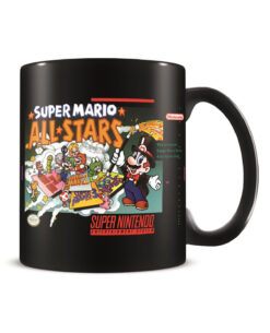 TAZA DE CERAMICA SUPER MARIO ALL STARS NEGRA