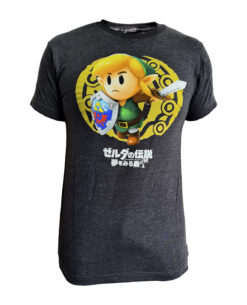 PLAYERA THE LEGEND OF ZELDA LINK WITH SWORD NEGRA