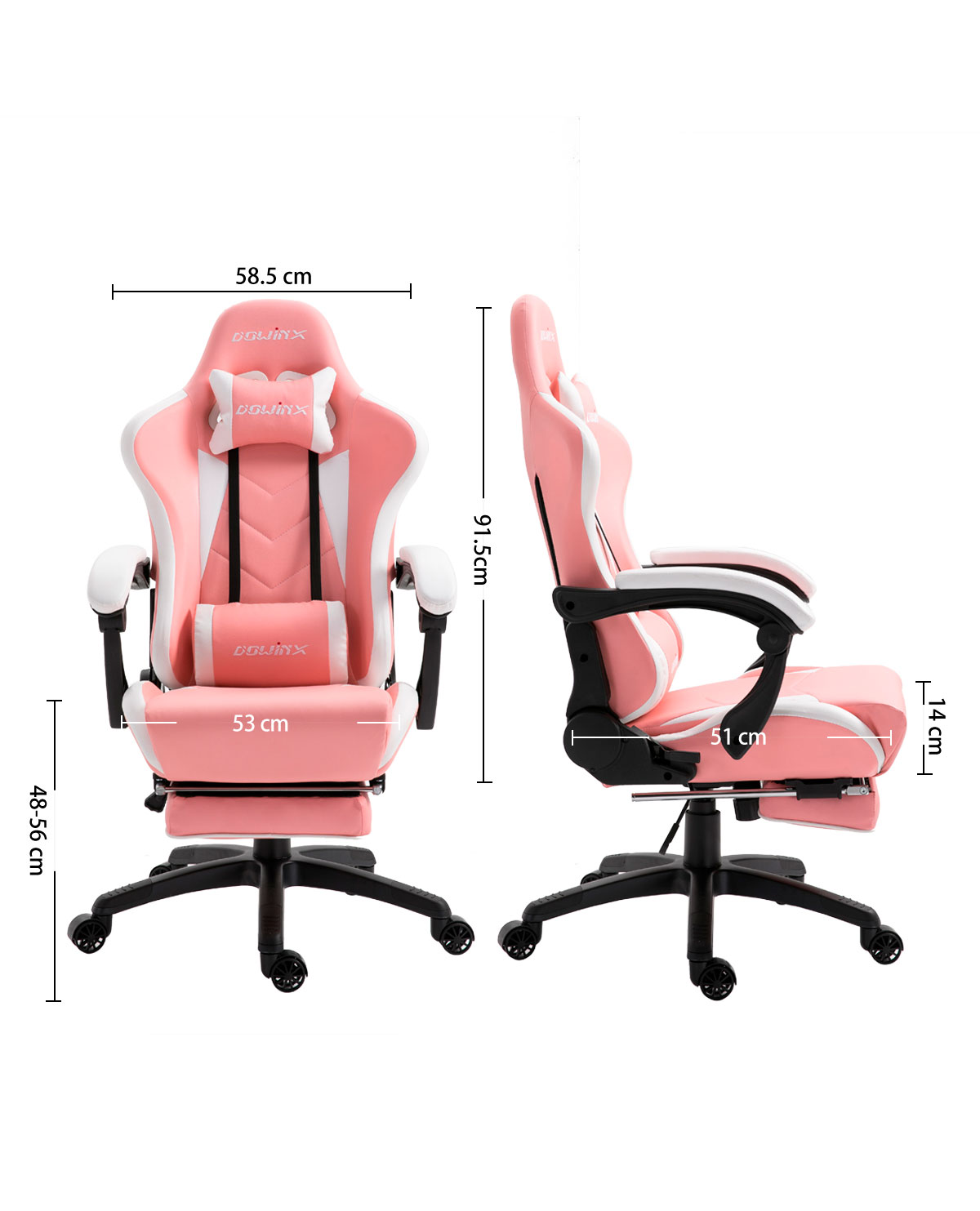 SILLA GAMER DOWINX CLASSIC LS 6688 ROSA - Image 2