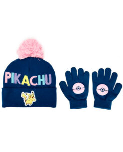 KIT GORRA BEANIE Y GUANTES POKEMON PIKACHU
