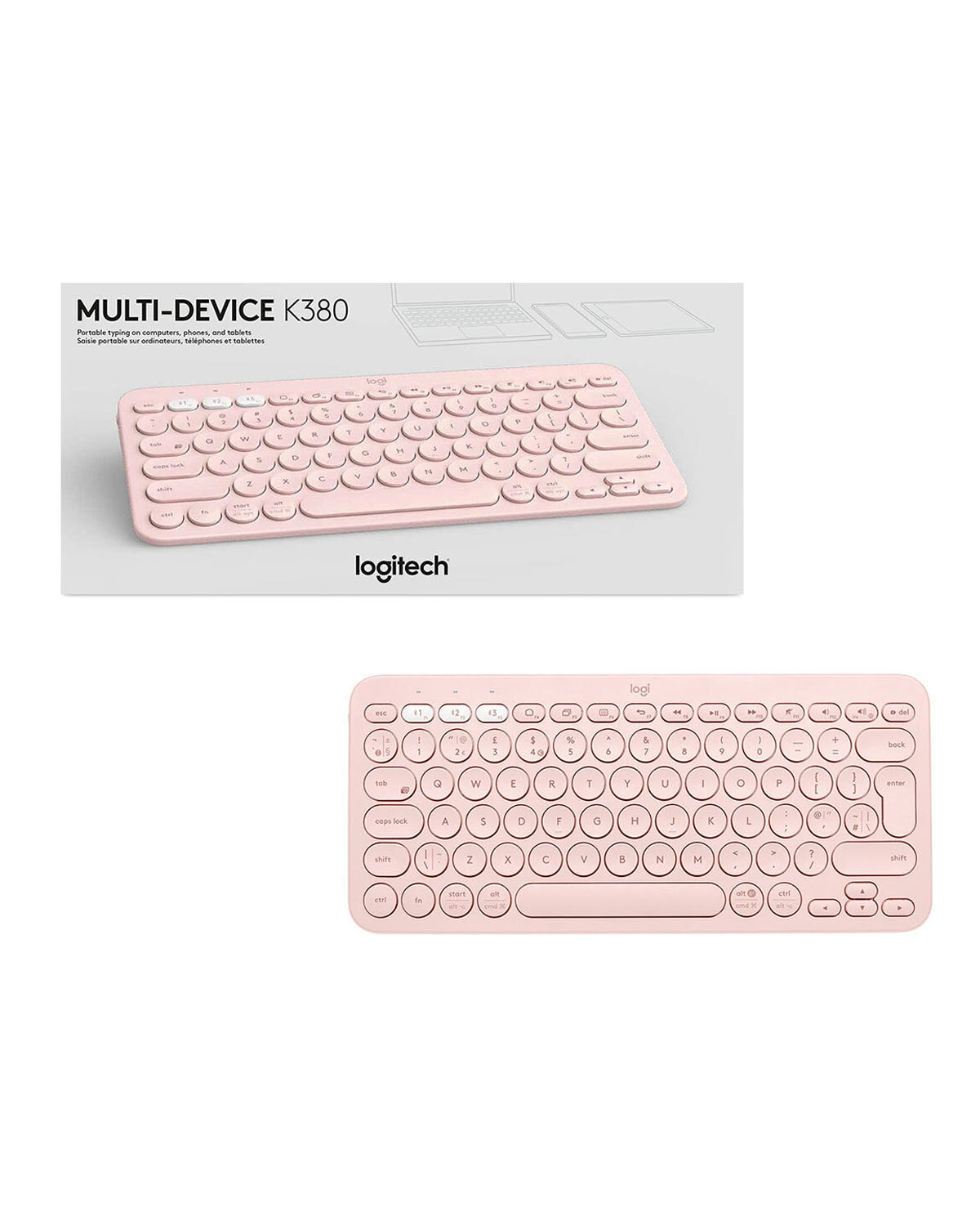 TECLADO INALAMBRICO LOGITECH K380 MULTIDEVICE ROSA - Image 3