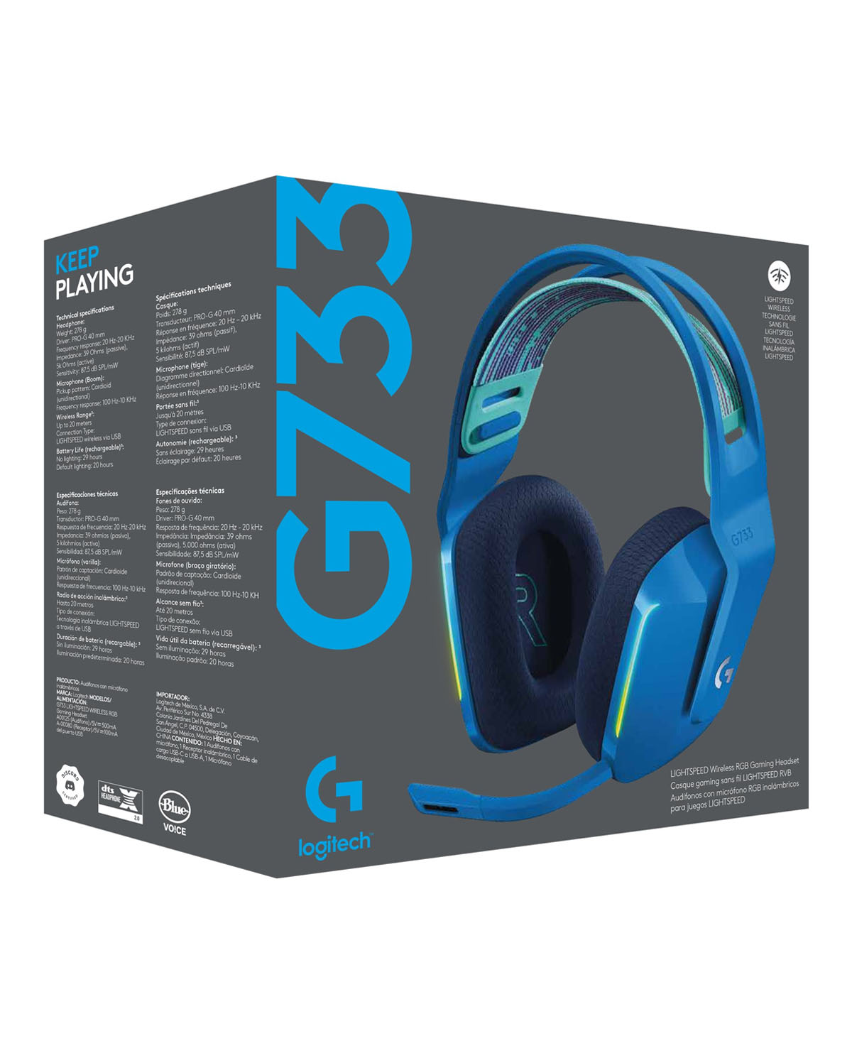 HEADSET INALAMBRICO LOGITECH G733 AZUL - Image 3