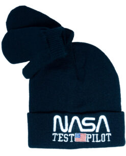 KIT GORRA BEANIE Y GUANTES BIOWORLD NASA AZUL