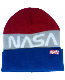 GORRO BEANIE BIOWORLD NASA AZUL CON ROJO
