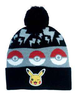 GORRO BEANIE POKEMON PIKACHU NEGRO