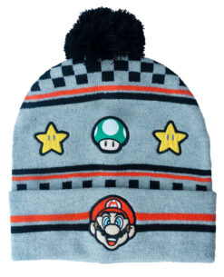 GORRO BEANIE SUPER MARIO BROS MARIO GRIS