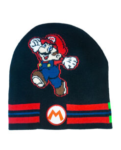 KIT GORRA BEANIE Y GUANTES SUPER MARIO NEGRO