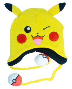 GORRO BEANIE POKEMON PIKACHU CON LISTONES