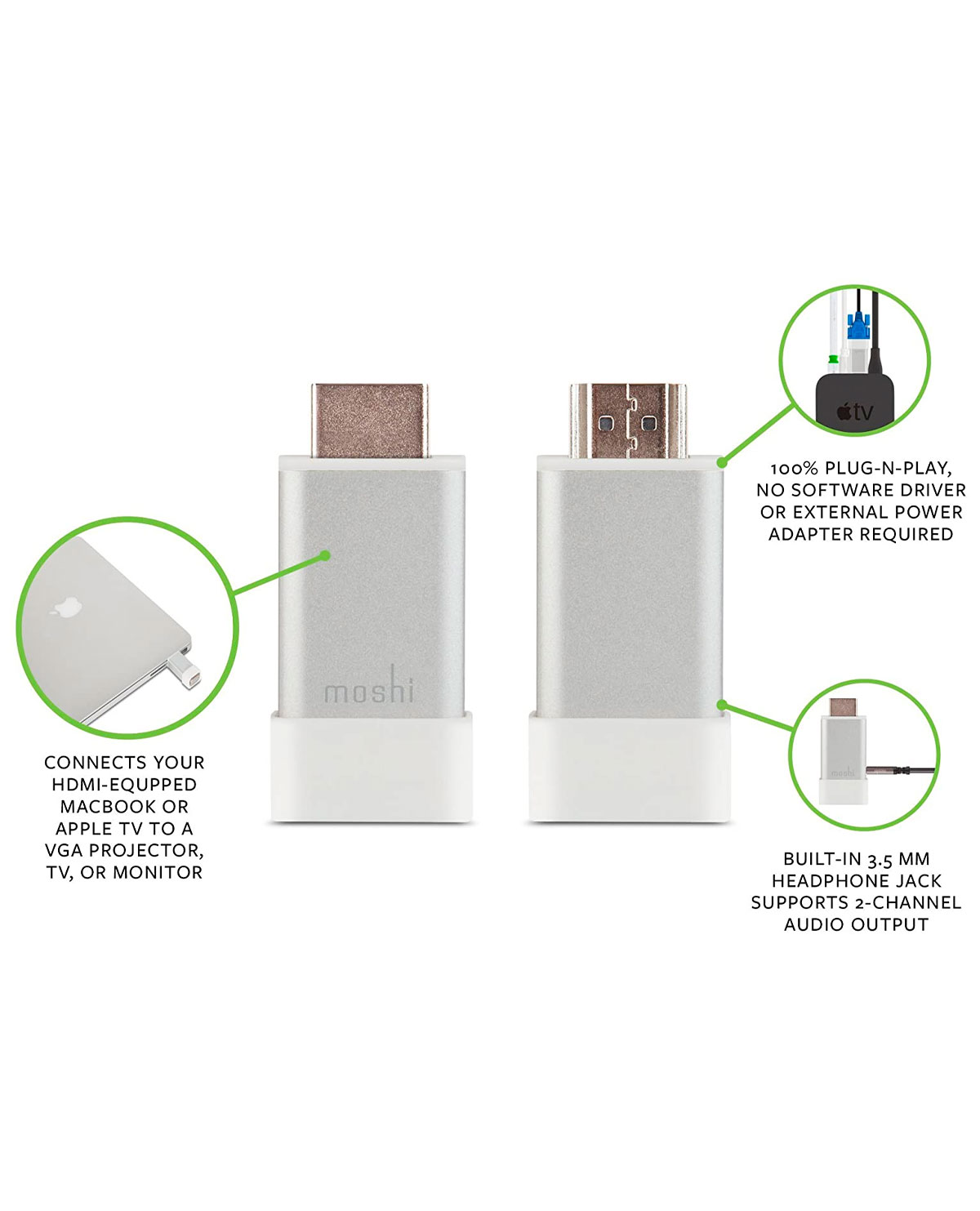 ADAPTADOR MOSHI HDMI A VGA CON AUDIO - Image 3