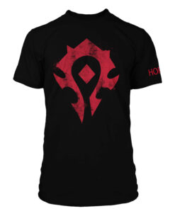 PLAYERA NEGRO CON ROJO WORLD OF WARCRAFT HORDE MEDIANA