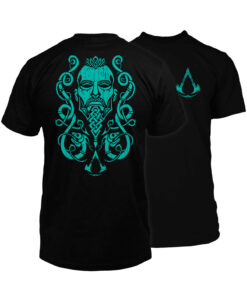 PLAYERA NEGRA ASSASSINS CREED VALHALLA WARRIOR MEDIANA