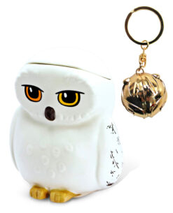 PAQUETE HARRY POTTER TAZA 3D HEDWIG LLAVERO SNITCH PIN HEDWIG