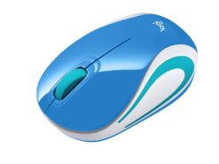 Logitech M187 - Mouse - optical - 3 buttons - wireless - 2.4 GHz - USB wireless receiver - blue