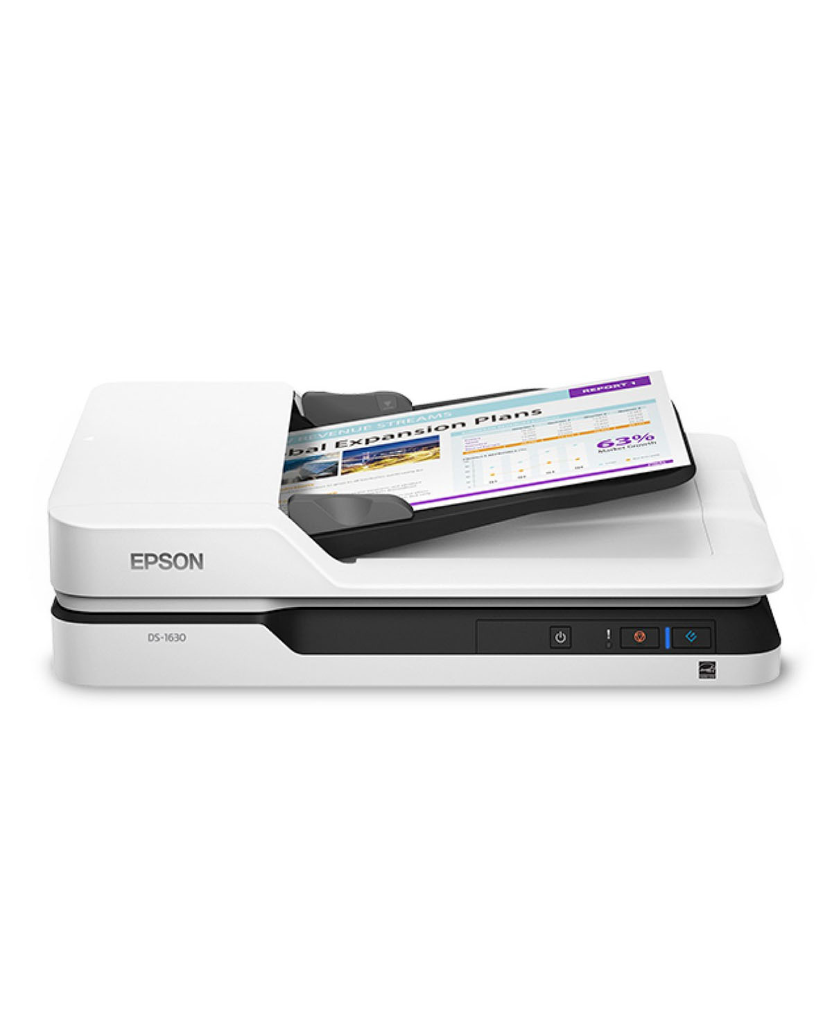 Epson DS1630 Document scanner Duplex 1200 dpi x 1200 dpi up to 25 ppm mono up to 25 ppm color ADF 50 sheets USB 3.0