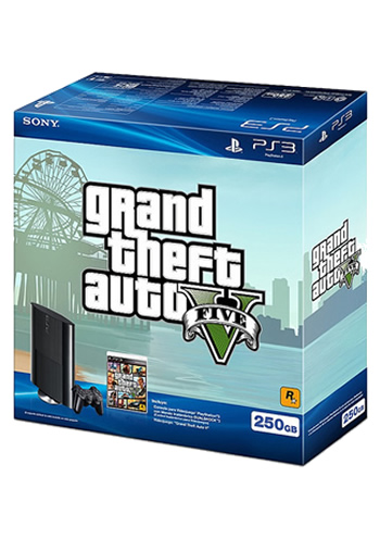 CONSOLA PLAYSTATION 3 SUPER SLIM NEGRO 250GB CON GRAND THEFT AUTO V