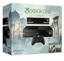CONSOLA XBOX ONE NEGRO 500GB CON KINECT ASSASSINS CREED UNITY Y ASSASSINS CREED BLACK FLAG