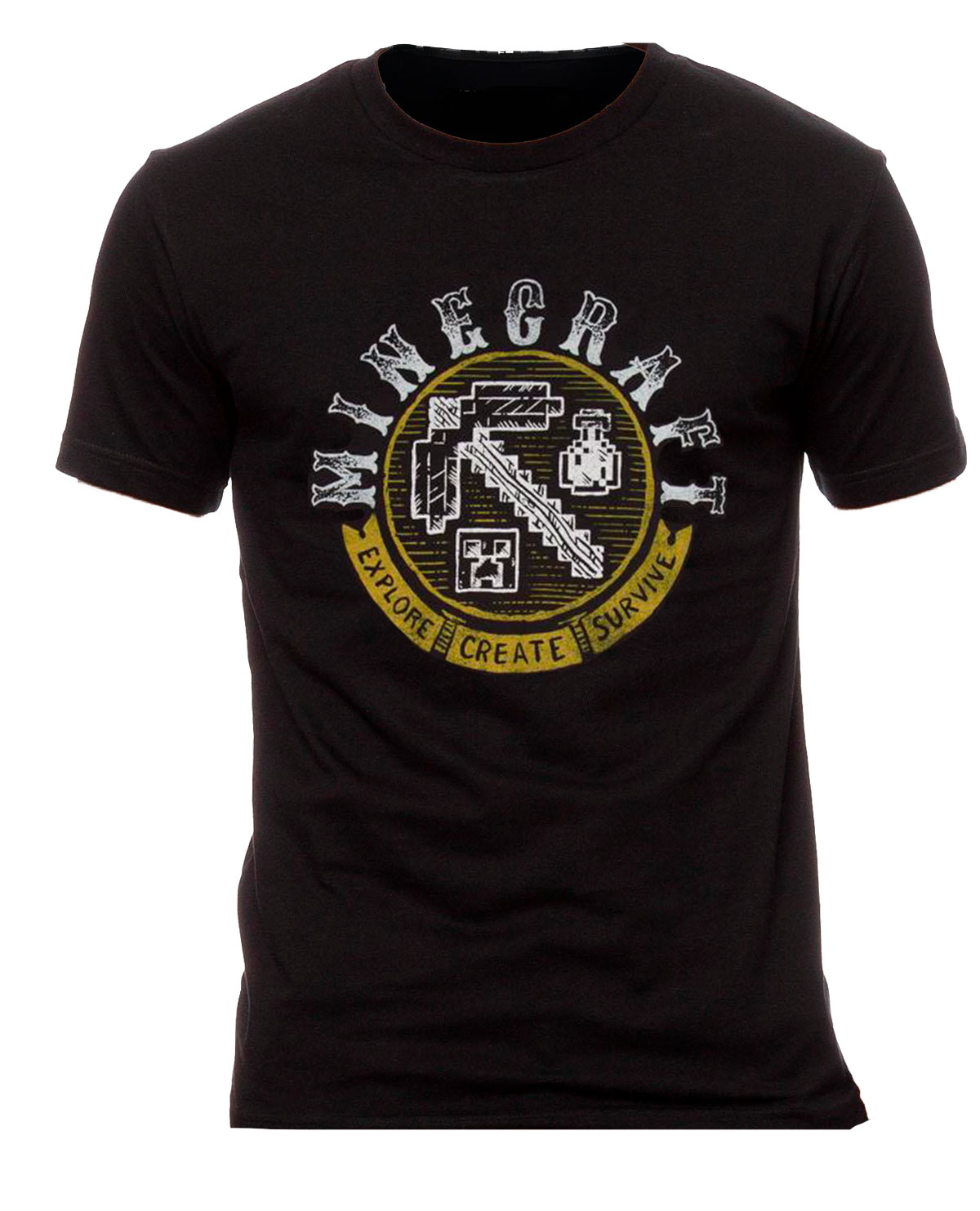 PLAYERA MINECRAFT EXPLORE CREATE SURVIVE NEGRA CHICA