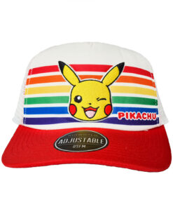 GORRA BIOWORLD BLANCA CON ROJO PIKACHU RAINBOW