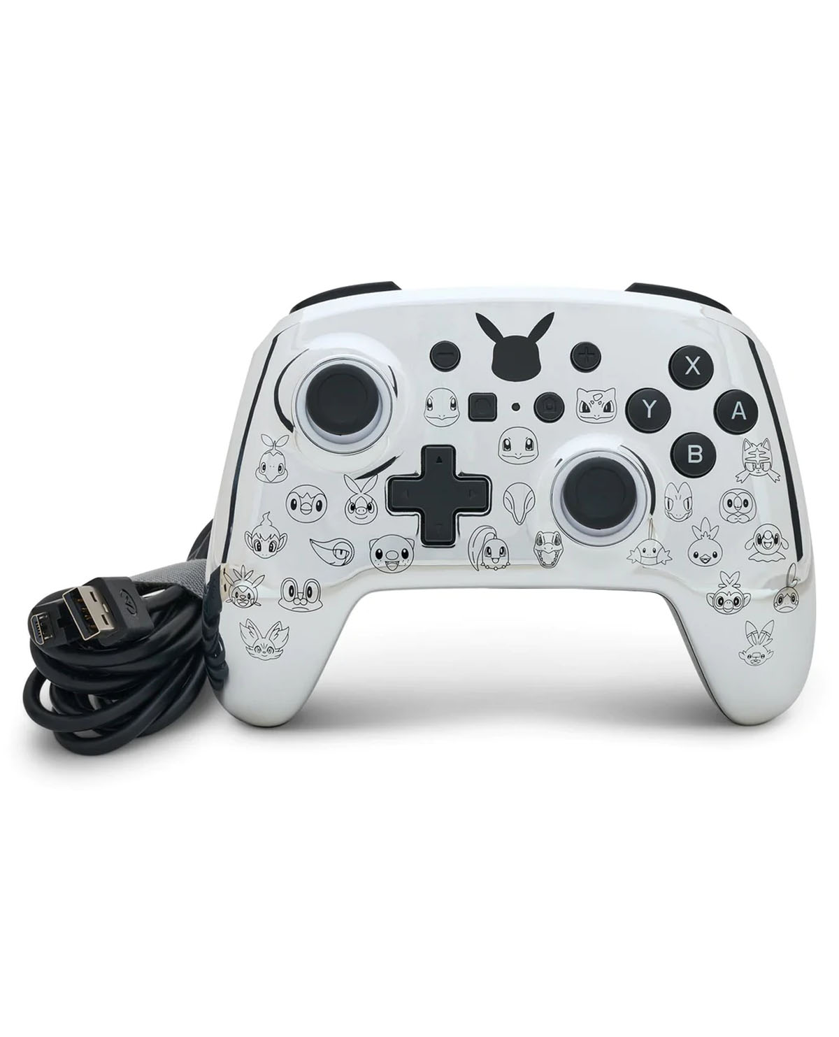 CONTROL NINTENDO SWITCH ALAMBRICO POWER A PIKACHU BLACK AND SILVER - Image 5