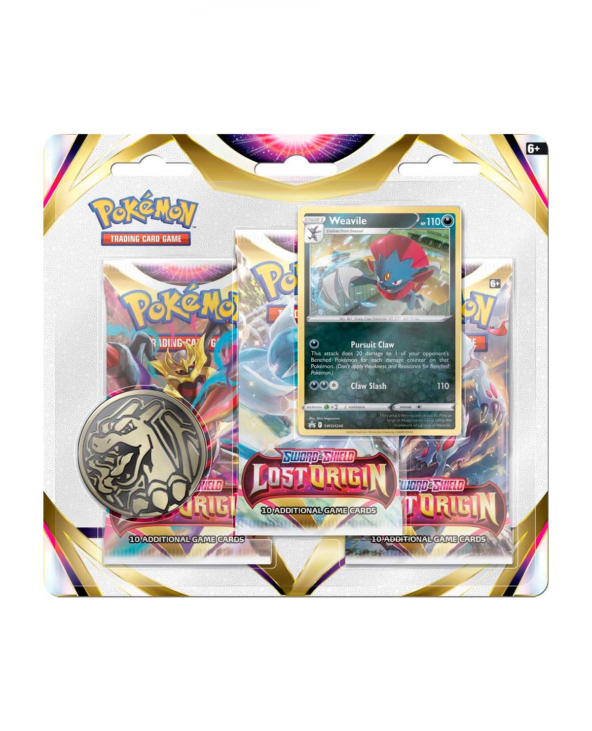 POKEMON TRADING CARD GAME SWORD AND SHIELD 11 LOST ORIGIN THREE BOOSTER BLISTER - Image 2