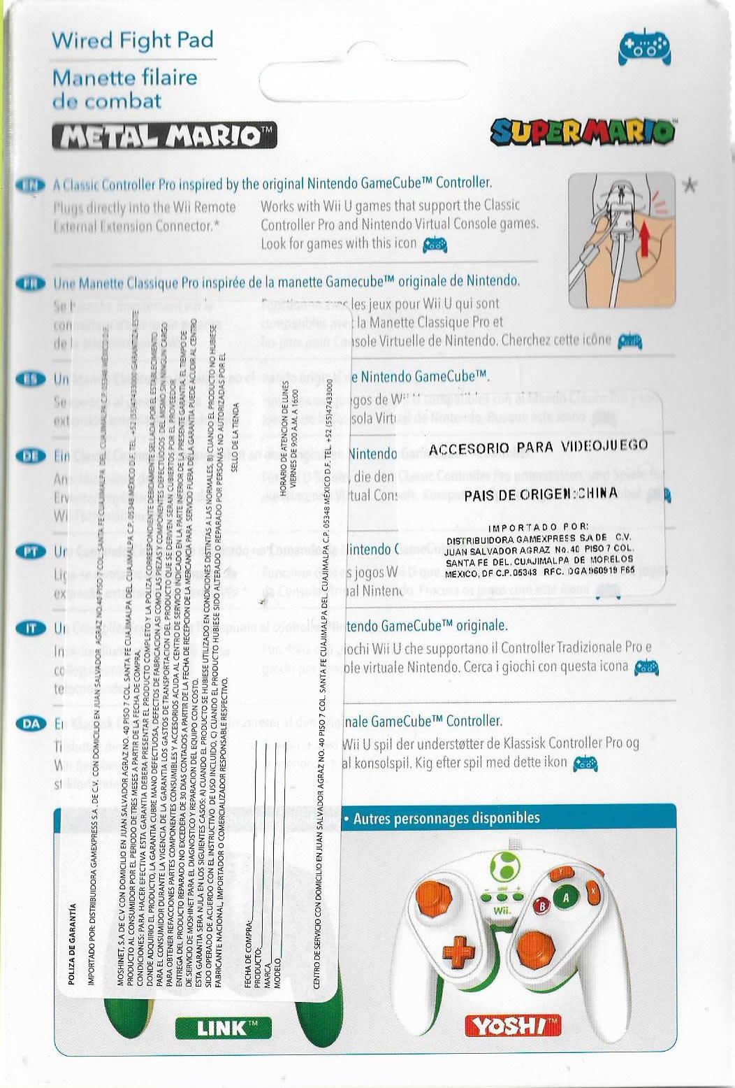 WIIU WIRED FIGHTPAD METAL MARIO - Image 5