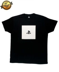 PLAYERA PLAYSTATION NEGRA LOGO CON CUADRO BLANCO GRANDE
