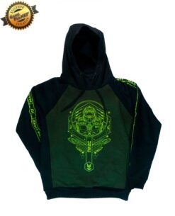 SUDADERA HALO INFINITE NEGRO CON VERDE GRANDE