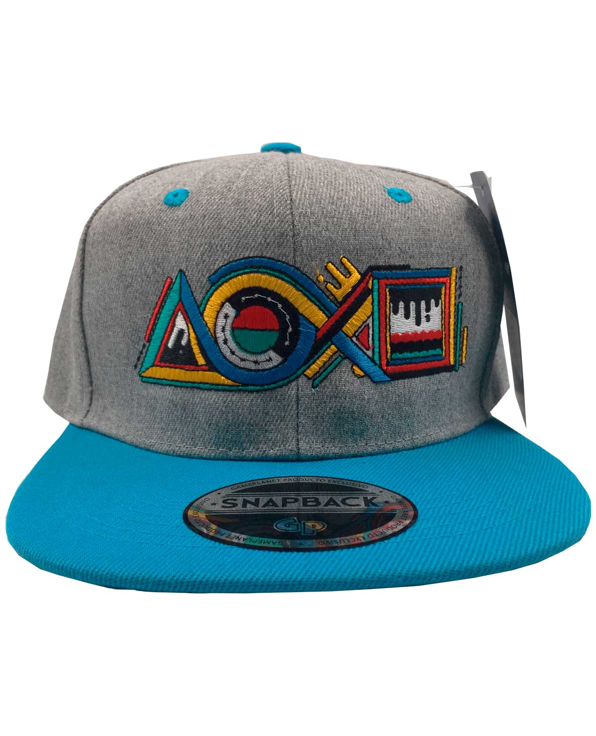 GORRA SNAPBACK PLAYSTATION GRIDLOCK GRIS TURQUESA - Image 3