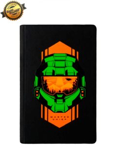 LIBRETA NEGRA CON CASCO DE MASTER CHIEF HALO INFINITE