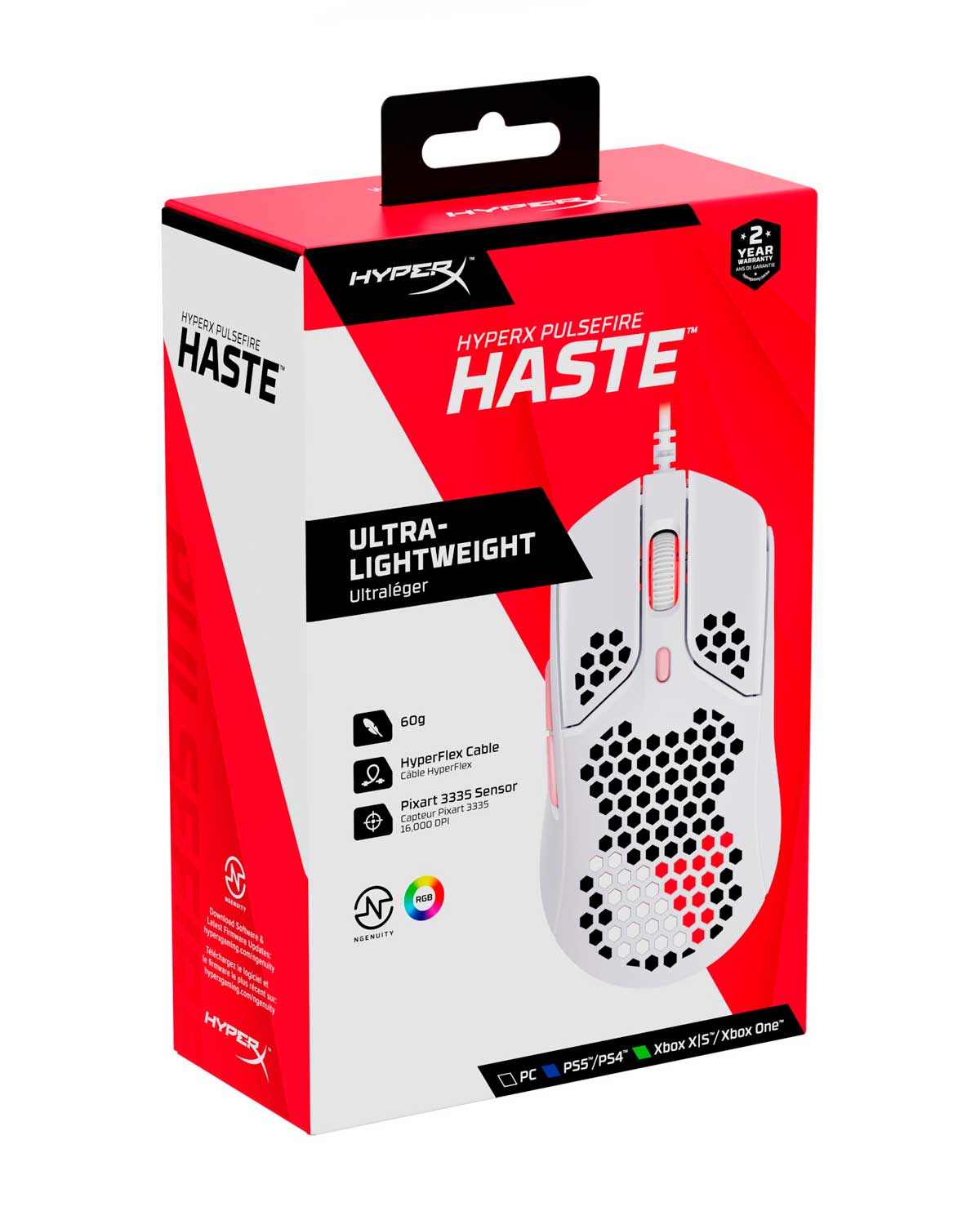 MOUSE ALAMBRICO GAMER HYPERX PULSEFIRE HASTE BLANCO ROSA - Image 4