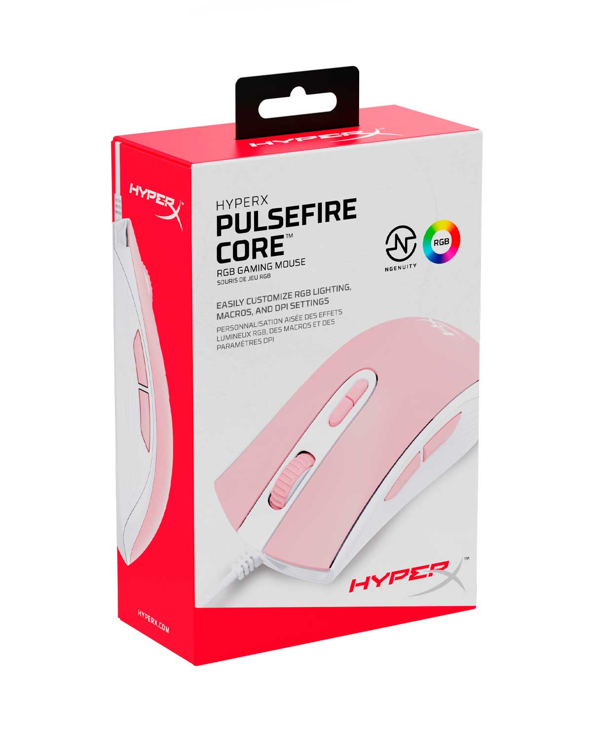 MOUSE ALAMBRICO GAMER HYPERX PULSEFIRE CORE BLANCO ROSA - Image 4