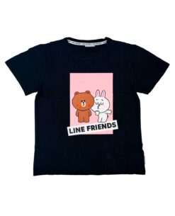 PLAYERA NEGRA BTS LINE FRIENDS UNITALLA