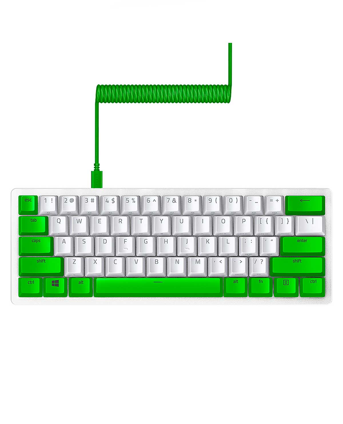 SET RAZER PBT 120 KEYCAPS Y CABLE ESPIRAL UPGRADE RAZER GREEN
