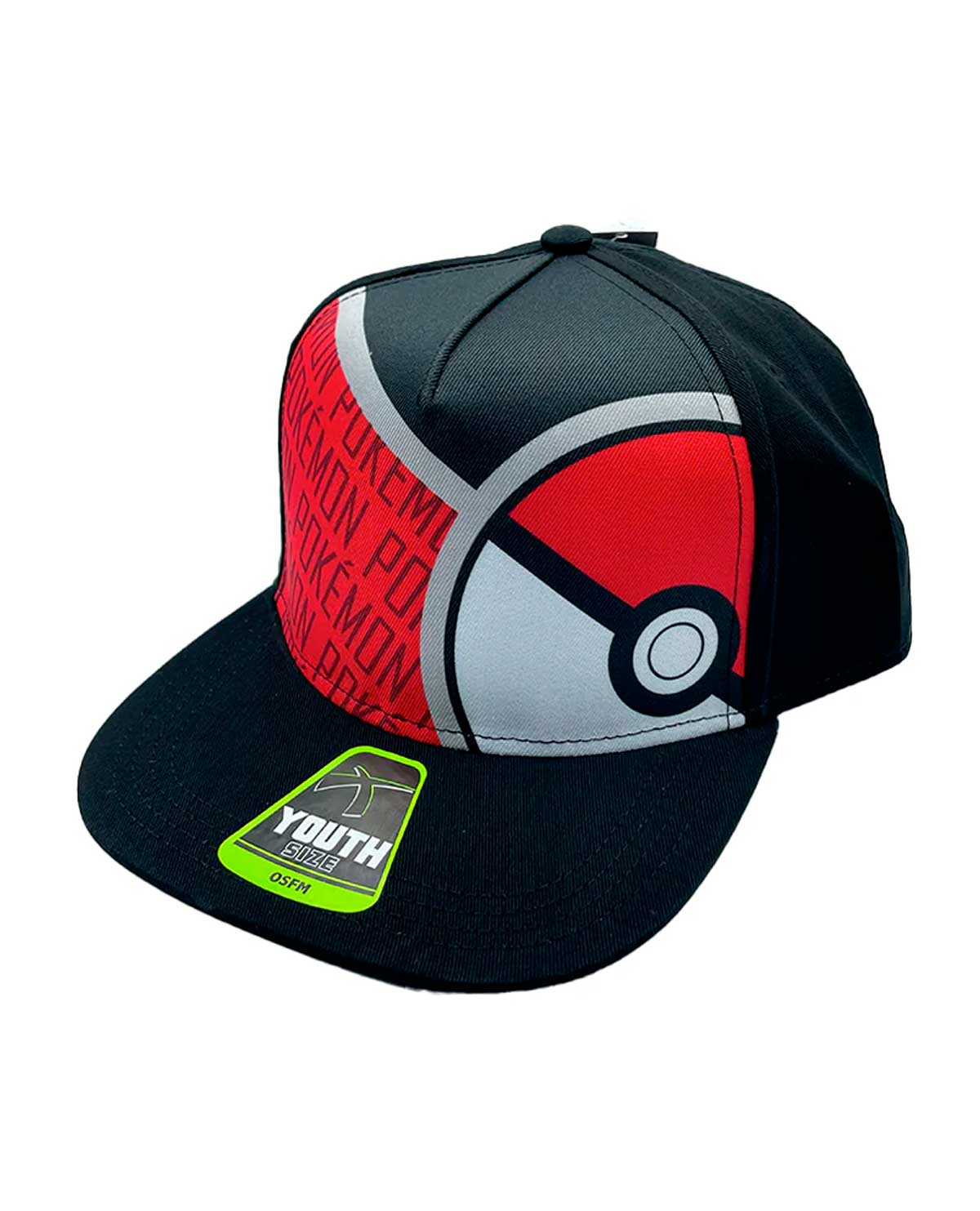 GORRA ROJA CON NEGRO POKEMON MEDIA POKEBOLA
