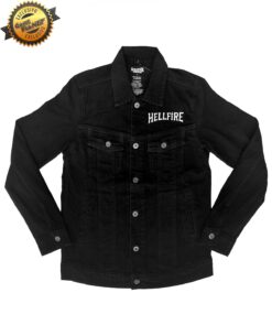 CHAMARRA DE MEZCLILLA NEGRA STRANGER THINGS HELL FIRE EXTRA CHICA