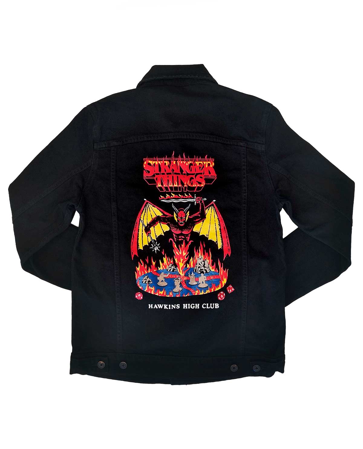 CHAMARRA DE MEZCLILLA NEGRA STRANGER THINGS HELL FIRE EXTRA CHICA - Image 2