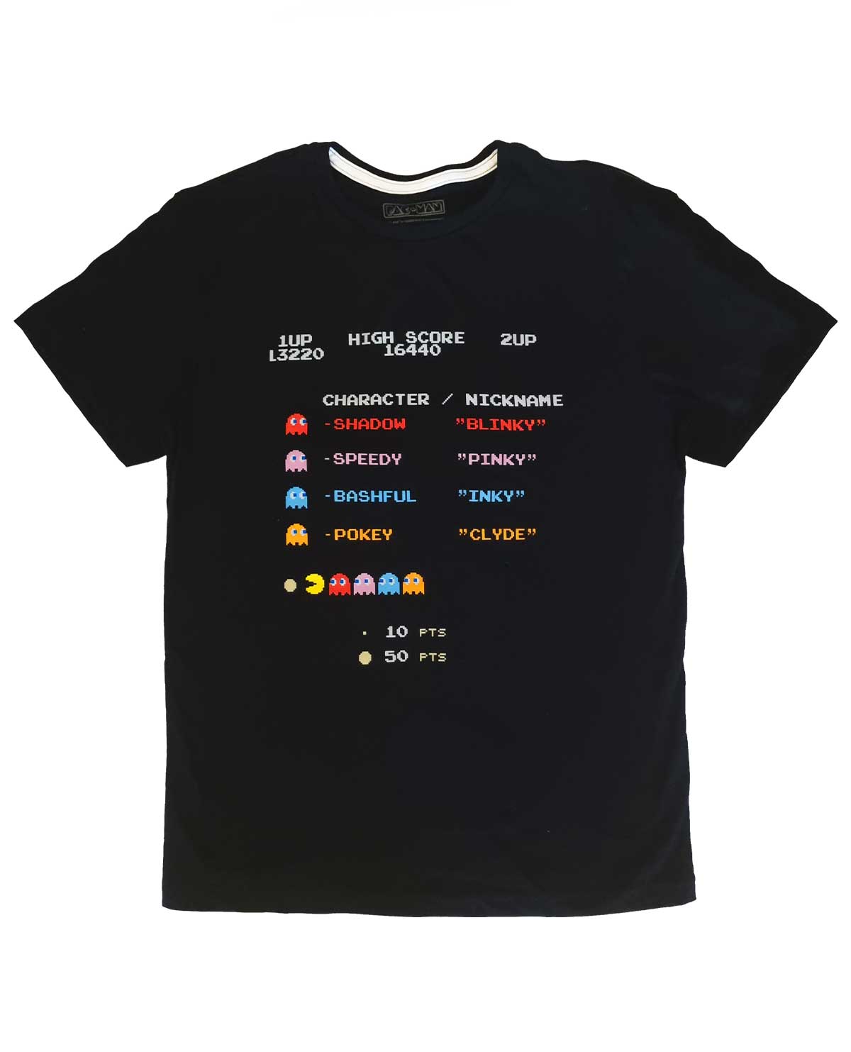 PLAYERA NEGRA JUEGO PACMAN EXTRA CHICA