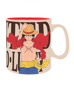 TAZA DE CERAMICA ABYSTYLE ONE PIECE LUFFY AND WANTED
