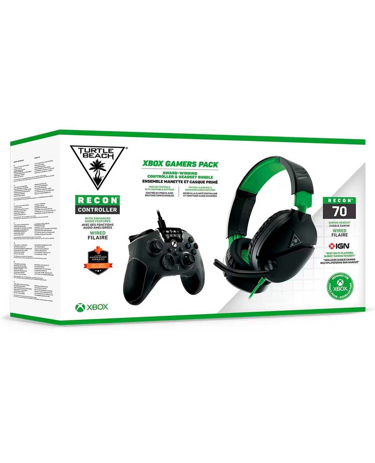 BUNDLE CONTROL Y HEADSET XBOX SERIE X TURTLE BEACH RECON 70