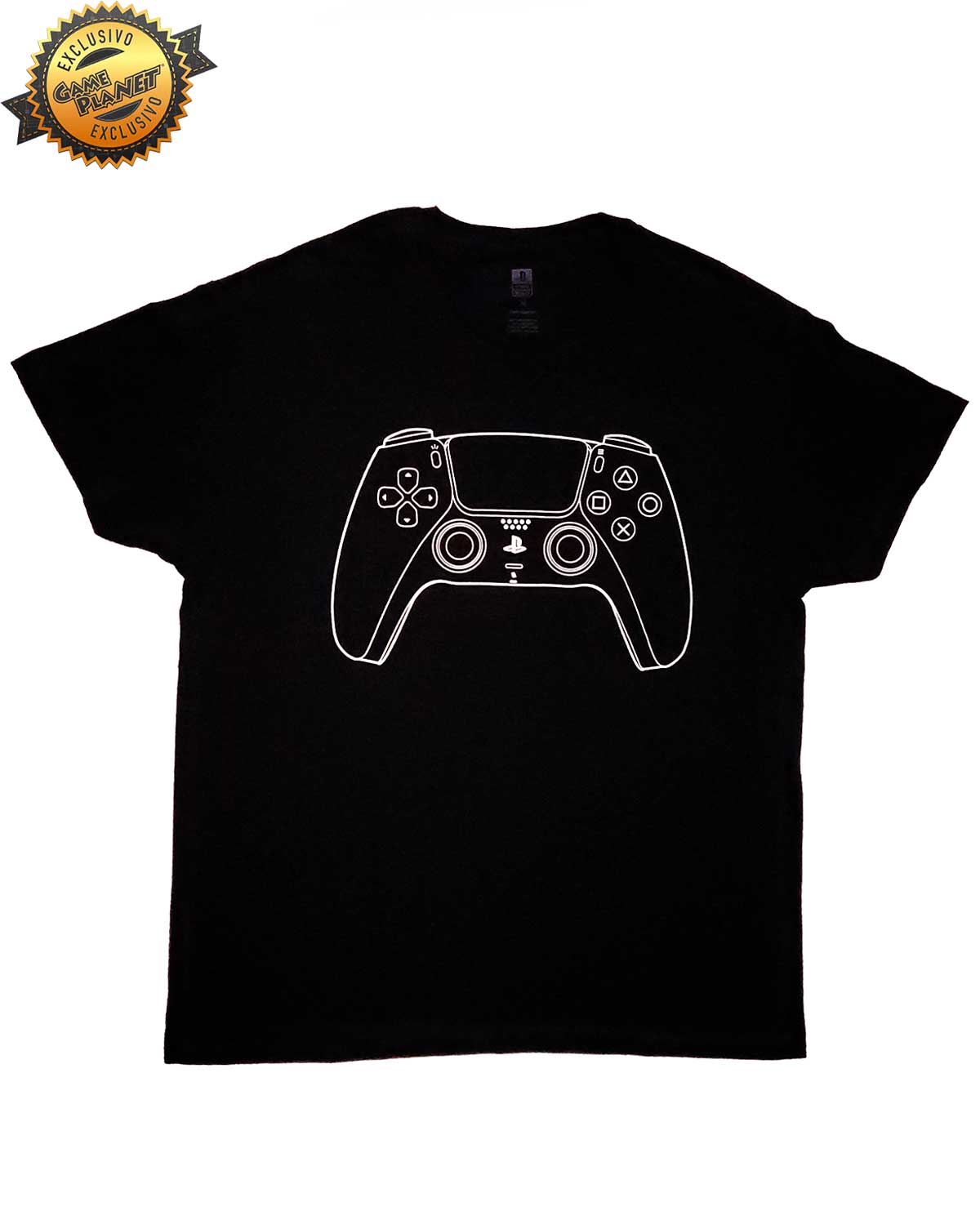 PLAYERA NEGRA PLAYSTATION NEBULA GLOW IN THE DARK MEDIANA