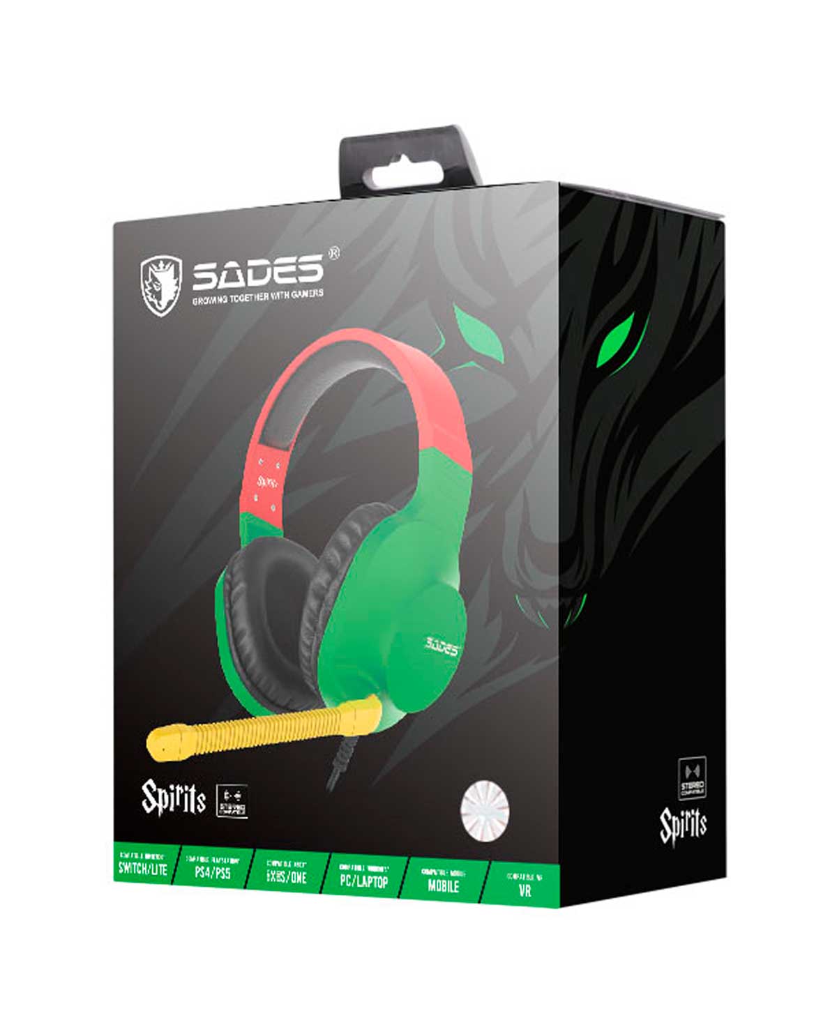 HEADSET ALAMBRICO SADES SPIRIT RASTA - Image 2